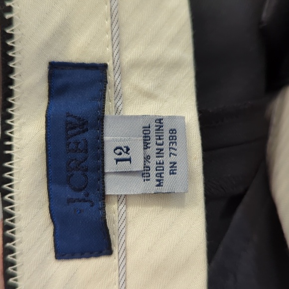 J Crew Wool Trousers City Fit Black size 12 - Picture 6 of 10